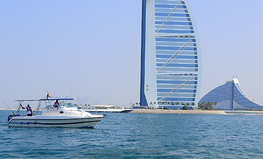 Private boat sailing near JBR Dubai