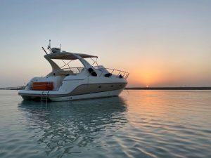 enjoying the sunset view in Dubai with MTS Yachts